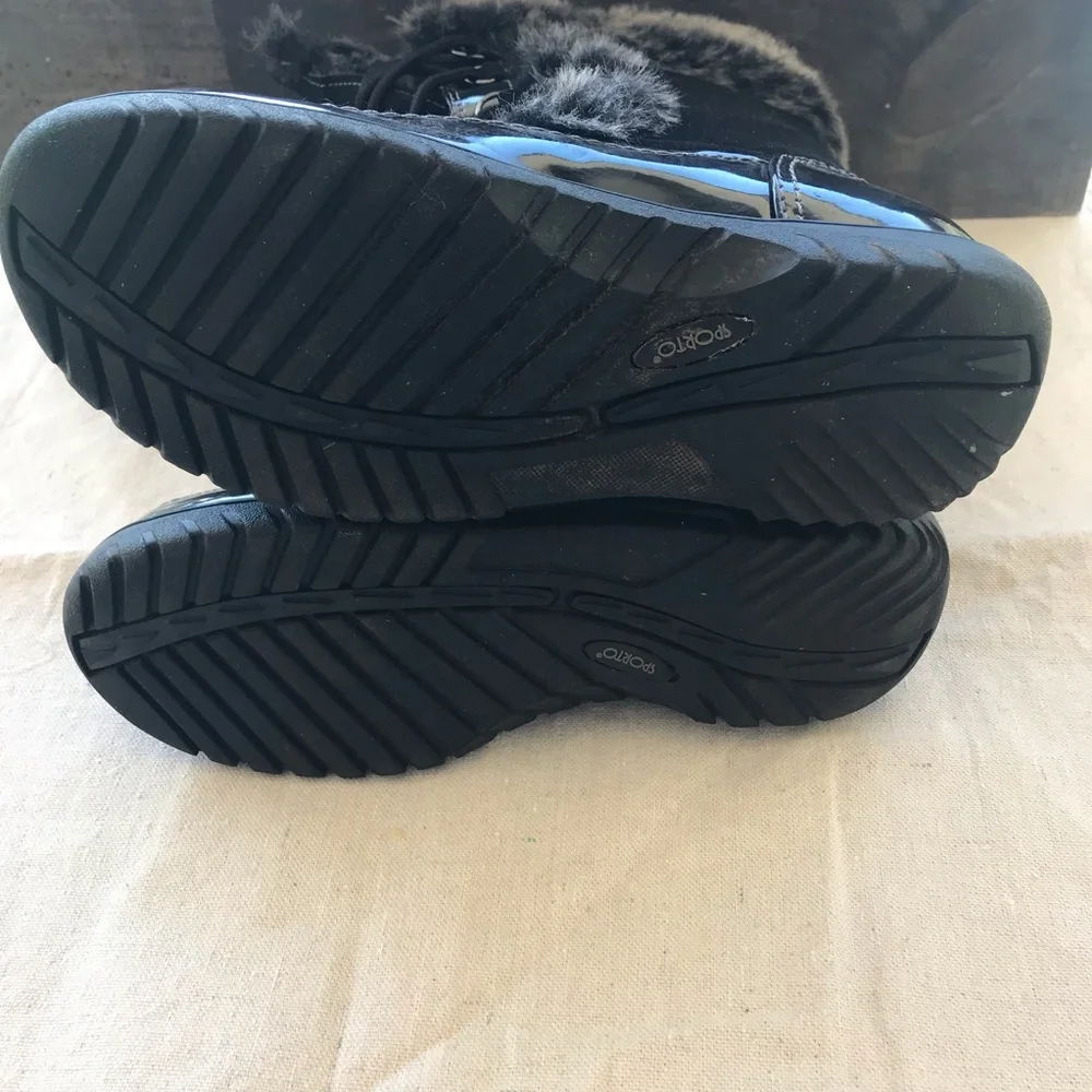 Sporto Millie Womens Black Suede Waterproof Winter Boots Size 7.5 W